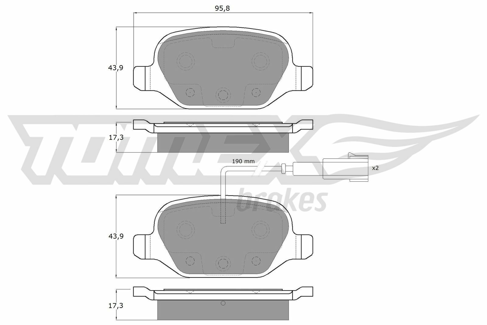 Sada brzdových destiček, kotoučová brzda TOMEX Brakes